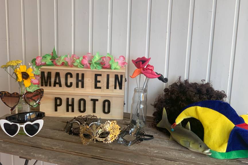 Buchstabenbox mit Mach Ein Photo personalisieren Brillen Hüte Perücken Viktorianische Masken